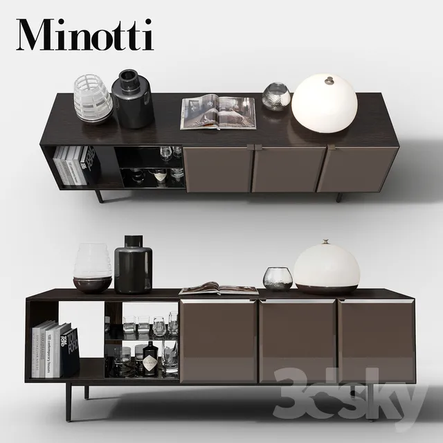 Sideboard Morrison by Minotti 3DS Max - thumbnail 3