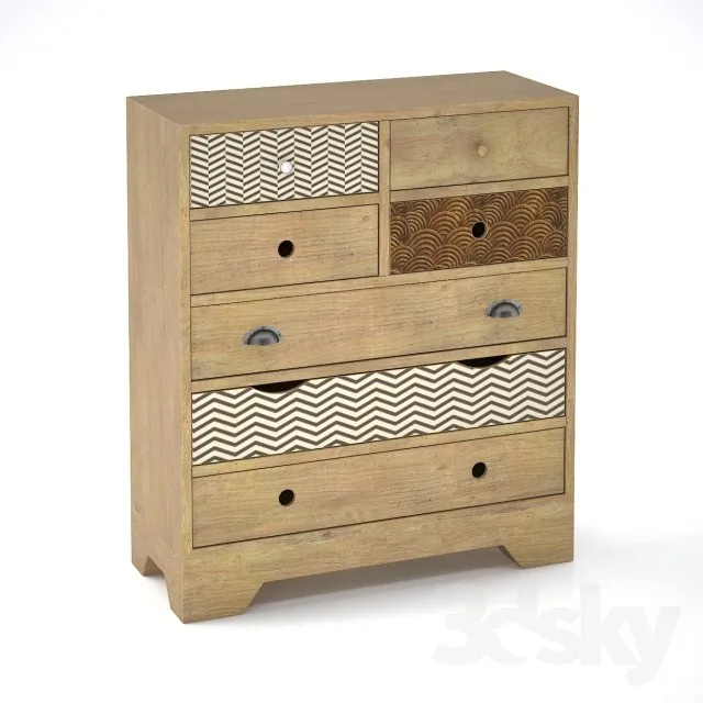 Valgautr Scandinavian-style chest of drawers 3DS Max - thumbnail 3