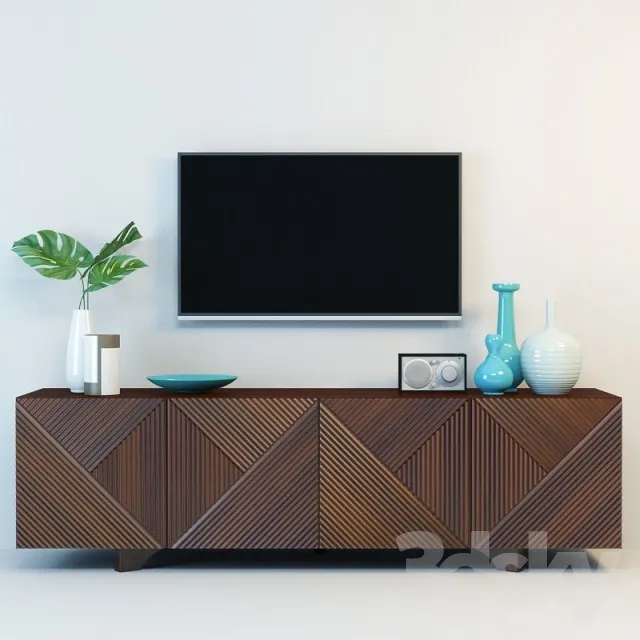 West Elm Media Console 3DS Max - thumbnail 3