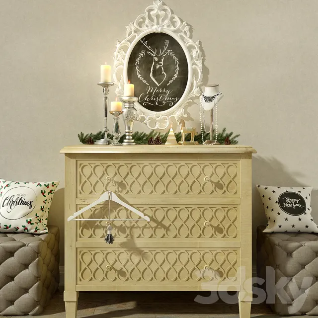 Sideboard – Chest of Drawers – Chest Hooker Melange with Christmas decor