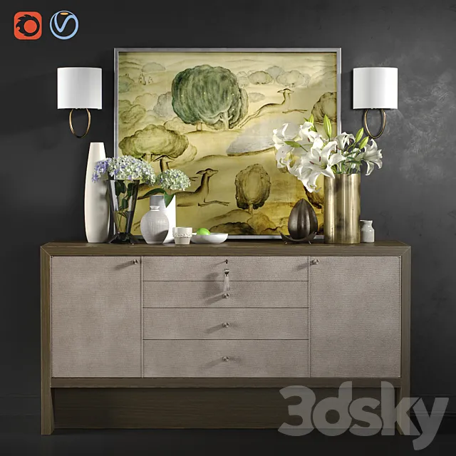 Sideboard – Chest of Drawers – Chest of drawers Carmel Console with decor