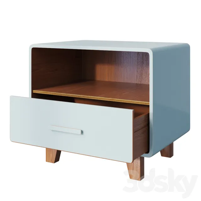 Sideboard – Chest of Drawers – Curbstone Cosgrove 1 Drawer Nightstand Aqua