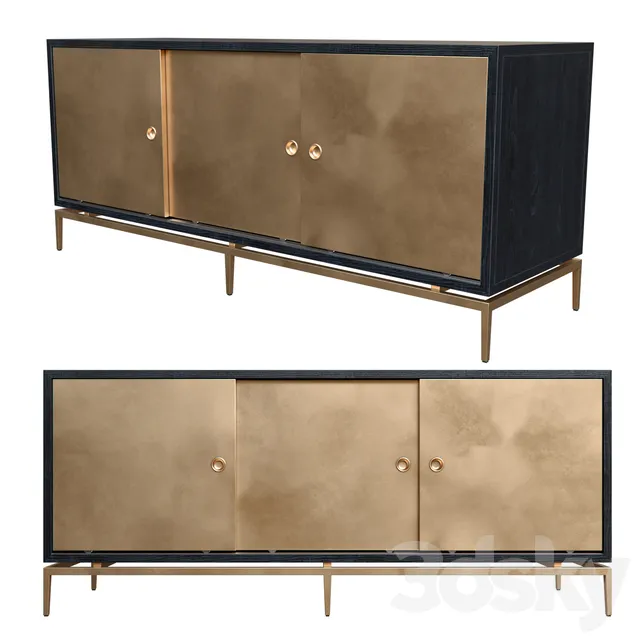 Sideboard – Chest of Drawers – Dresser With Metal Siding Doors