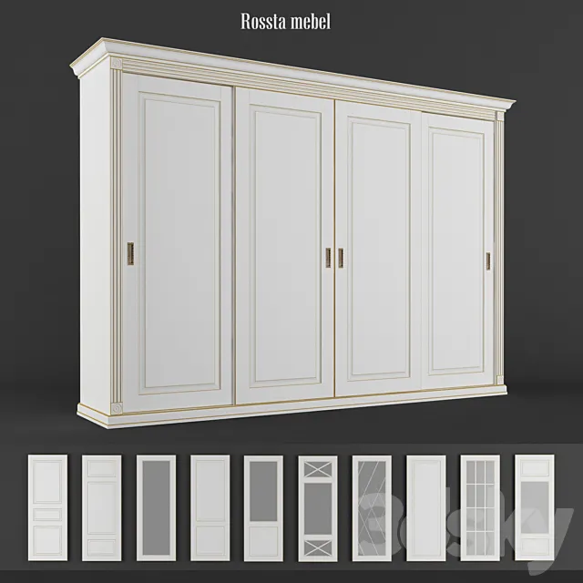 Wardrobe – Display Cabinets – 3D Models –  4-door wardrobe Rossta furniture