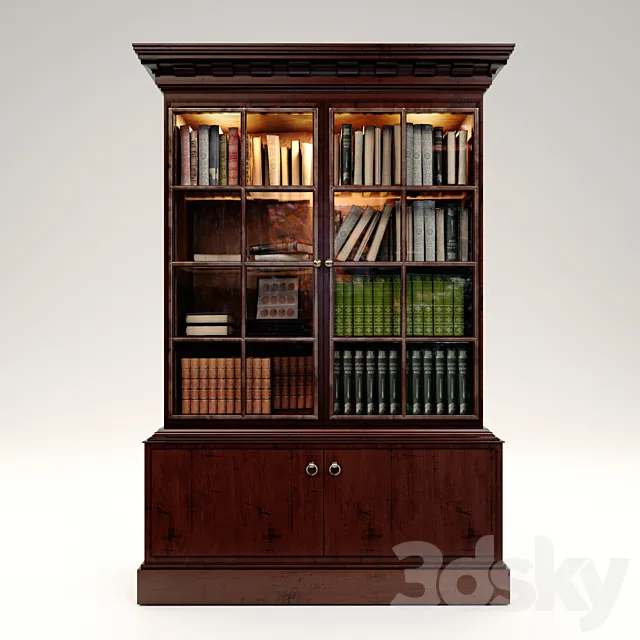 Wardrobe – Display Cabinets – 3D Models –  Baker China Cabinet and books (max 2015; fbx)