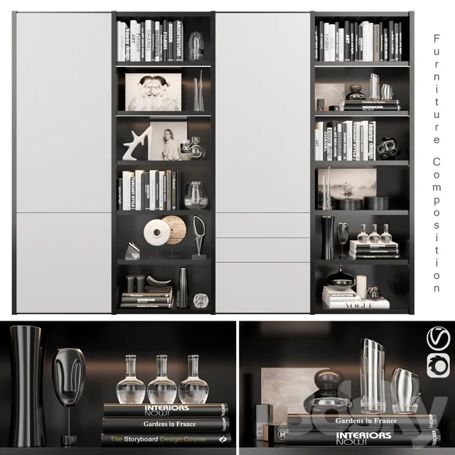Wardrobe – Display Cabinets – 3D Models –  BoConcept cabinet model Copenhagen