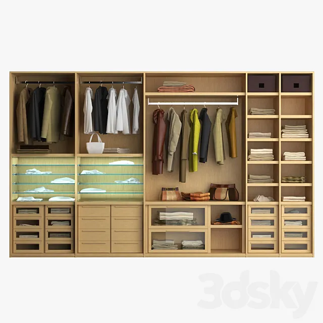 Wardrobe – Display Cabinets – 3D Models –  Closet Venge Tasarim
