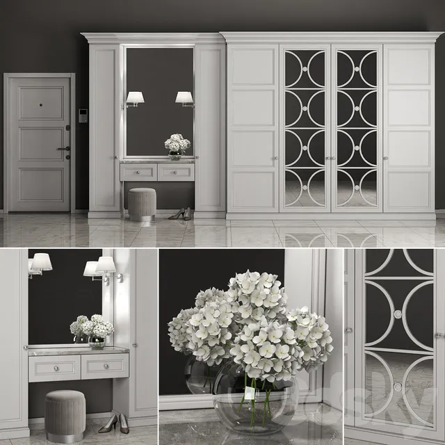 Wardrobe – Display Cabinets – 3D Models –  Furniture Composition 35