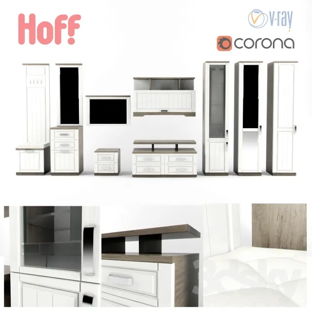 Wardrobe – Display Cabinets – 3D Models –  Furniture Hoff Provence