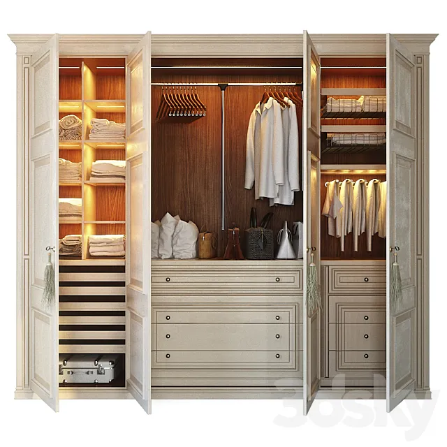 Wardrobe – Display Cabinets – 3D Models –  Lanpas closet (Fiesole) 3d Model
