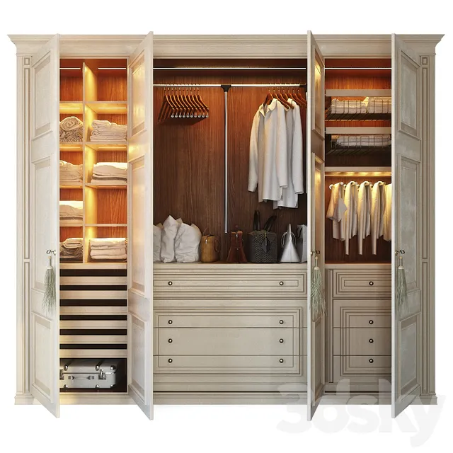 Wardrobe – Display Cabinets – 3D Models –  Lanpas wardrobe (Fiesole)