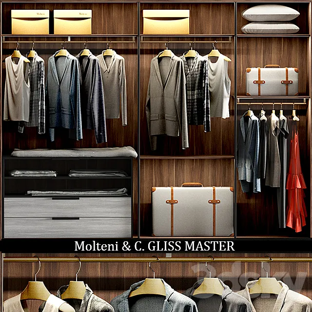Wardrobe – Display Cabinets – 3D Models –  MOLTENI & C. GLISS MASTER Wardrobe