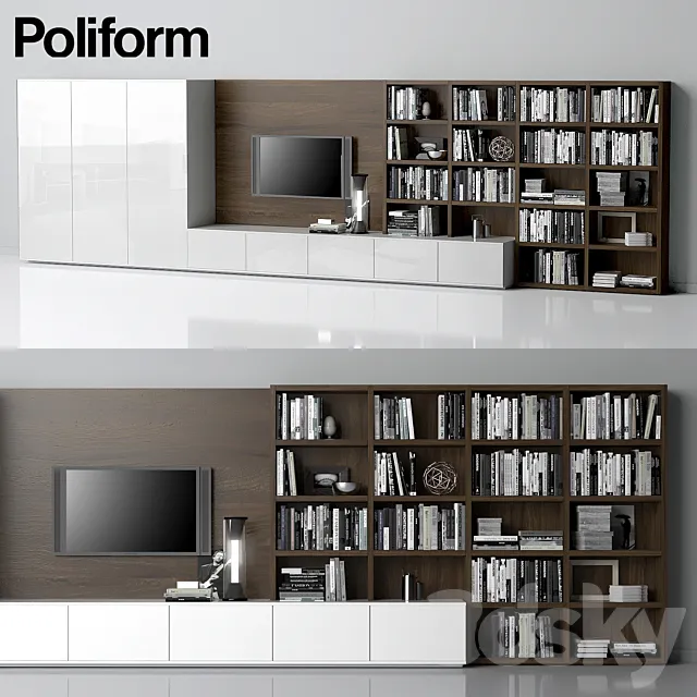 Wardrobe – Display Cabinets – 3D Models –  Varenna Poliform DAY SYSTEM 21