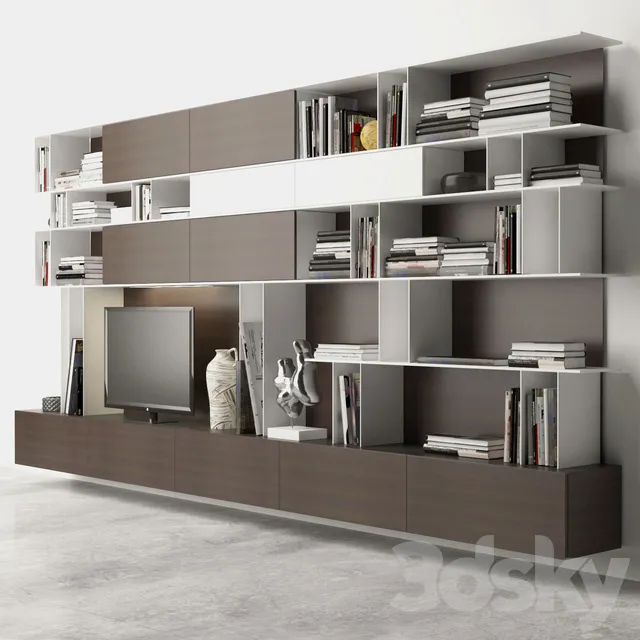 Wardrobe – Display Cabinets – 3D Models –  Varenna Poliform DAY SYSTEM