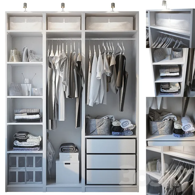 Wardrobe – Display Cabinets – 3D Models –  Wardrobe with filling