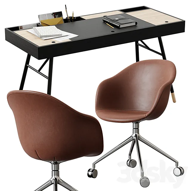 BoConcept \/ Cupertino Table + Adelaide Chair 3DS Max - thumbnail 3