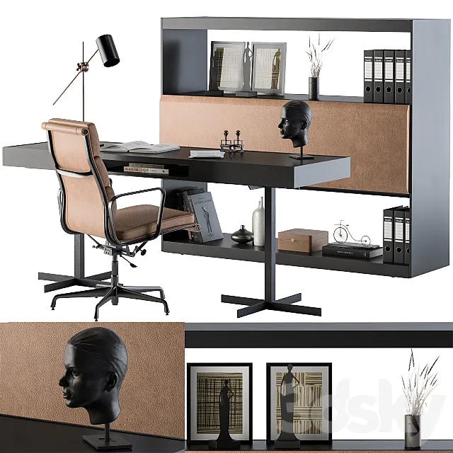 Office Furniture – Manager Set02 3DS Max - thumbnail 3