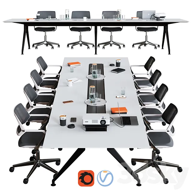 Steelcase – Conference Table 4.8 3DS Max - thumbnail 3