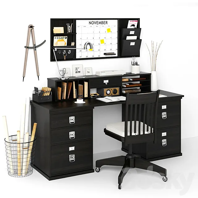 Office Furniture – 3D Models – Bedford Rectangular Desk