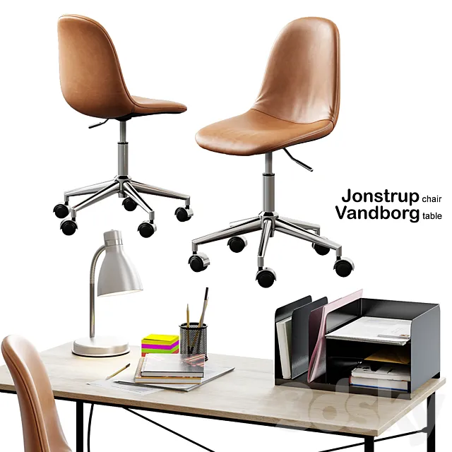 Office Furniture – 3D Models – Jysk Jonstrup Chair Vandborg Table