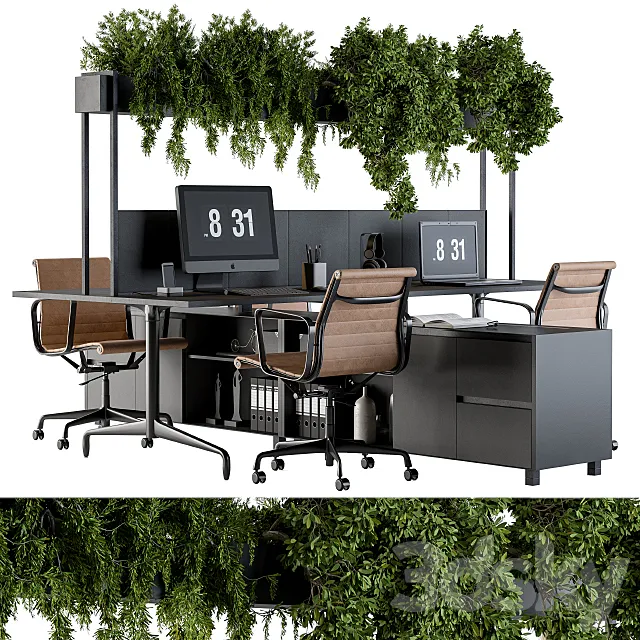 Office Furniture – 3D Models – Office Furniture – employee Set 16