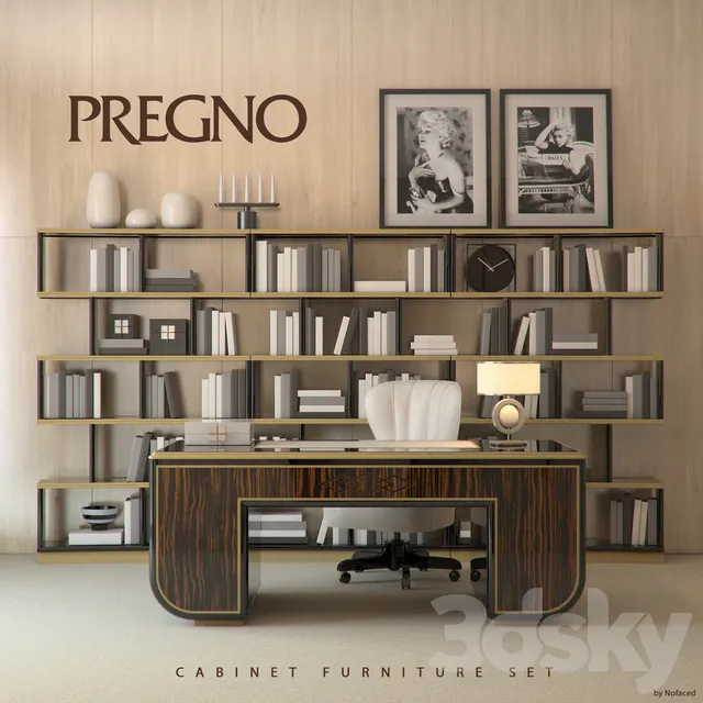 Office Furniture – 3D Models – Pregno cabinet set