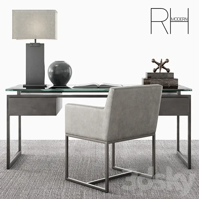 Office Furniture – 3D Models – RH Latour Desk Set