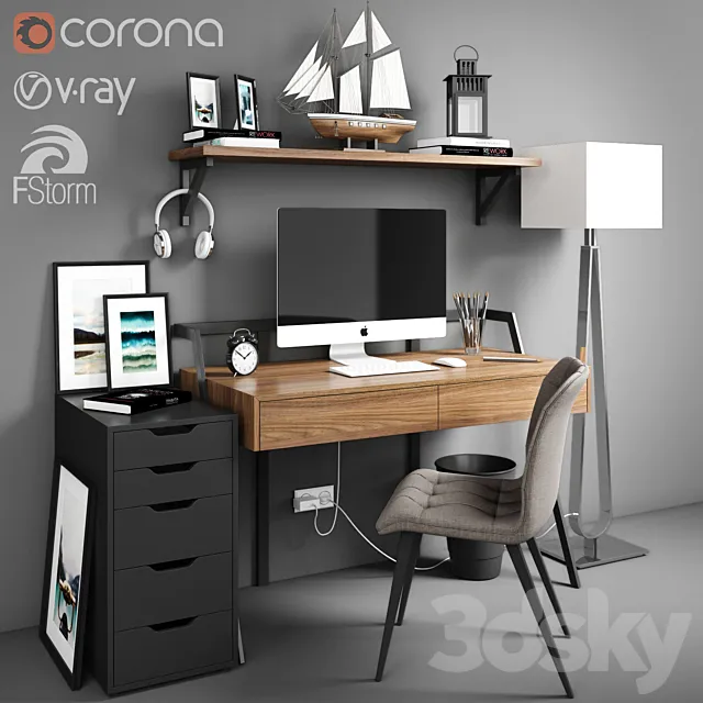 Office Furniture – 3D Models – Workplace