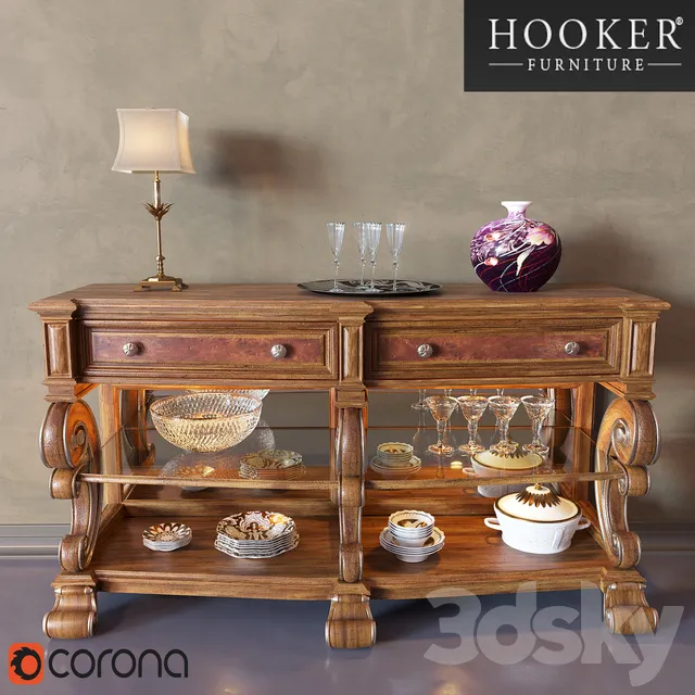 Consoles 3D Models – Mirrored Back Console Table