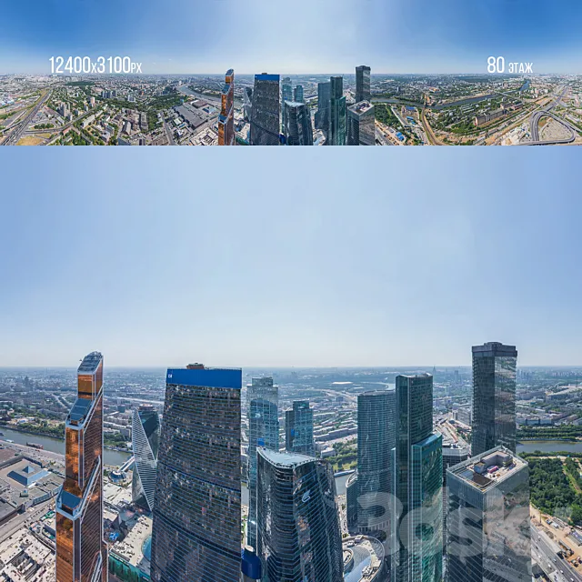 Panorama Moscow City a set of panoramas 20th – 80th floors day \/ night 3DS Max - thumbnail 3