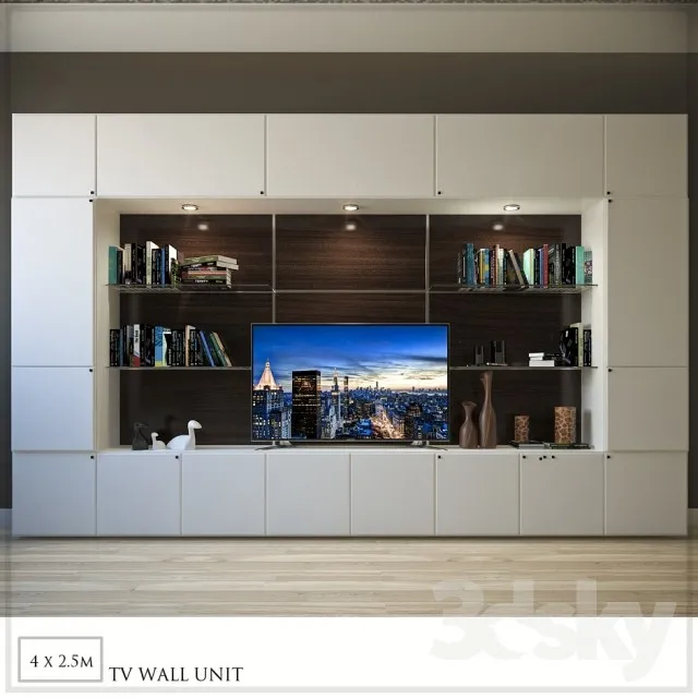 TV WALL UNIT4 3DS Max - thumbnail 3