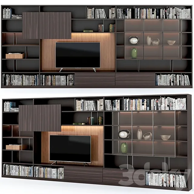 TV Wall 3D Models – TV zone Molteni 505 wall system