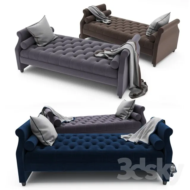 Tufted Sofa Bed 3DS Max - thumbnail 3