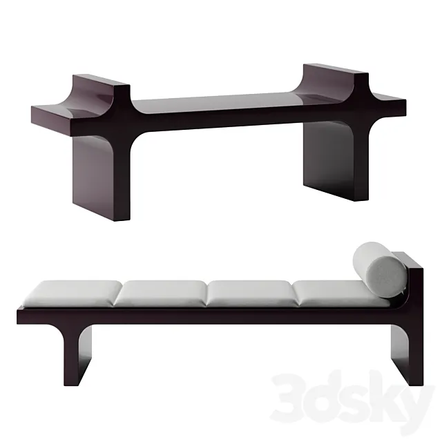 DHARMA bench by Baxter 3DS Max - thumbnail 3