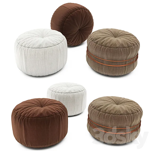 Pouf collection 08 3DS Max - thumbnail 3