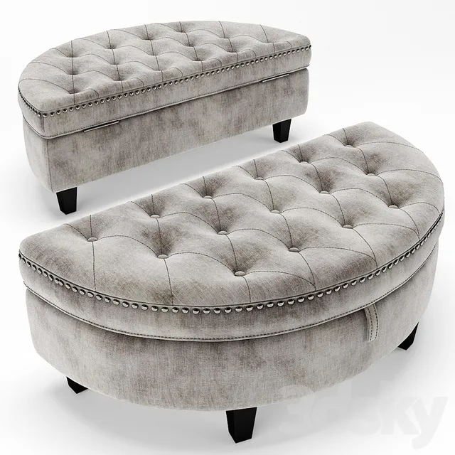 Furniture 3D Models – Others – Baldy Tufted Storage Ottoman