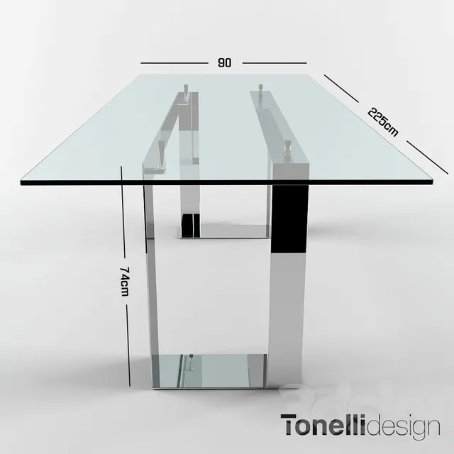 Furniture 3D Models – Others – Tonelli Design MILES Rectangular glass table