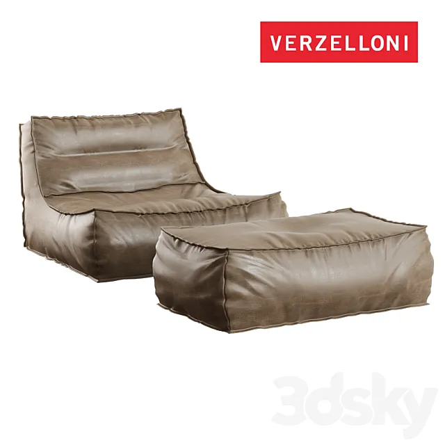 Furniture 3D Models – Others – Verzelloni Zoe Large armchair and pouf