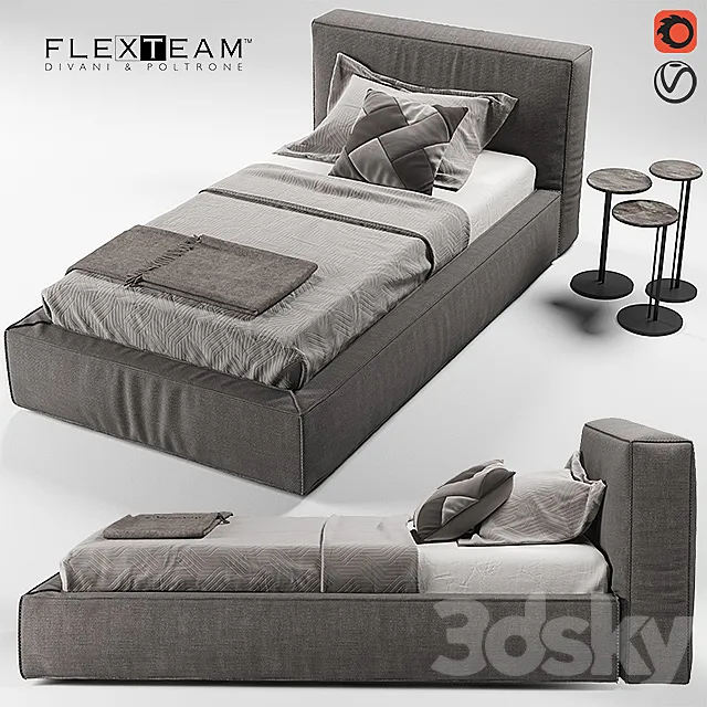 FLEXTEAM SLIM ONE bed (single) 3DS Max - thumbnail 3