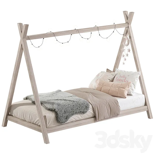 Children – Bed 3D Models – Baby bed in the form of a house 4