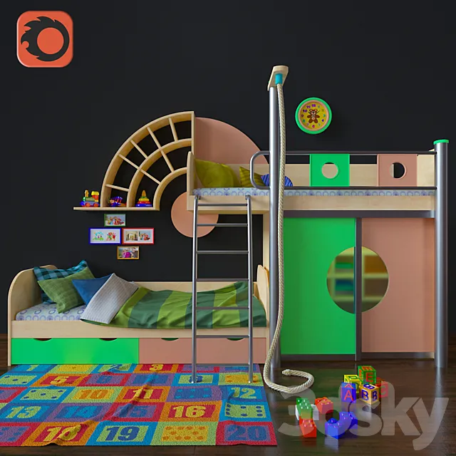 Children – Bed 3D Models – Children’s furniture Over the Rainbow