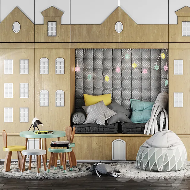 Children – Bed 3D Models – Children’s room set