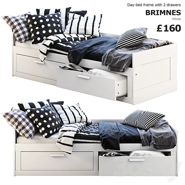Children – Bed 3D Models – Ikea Brimnes 3