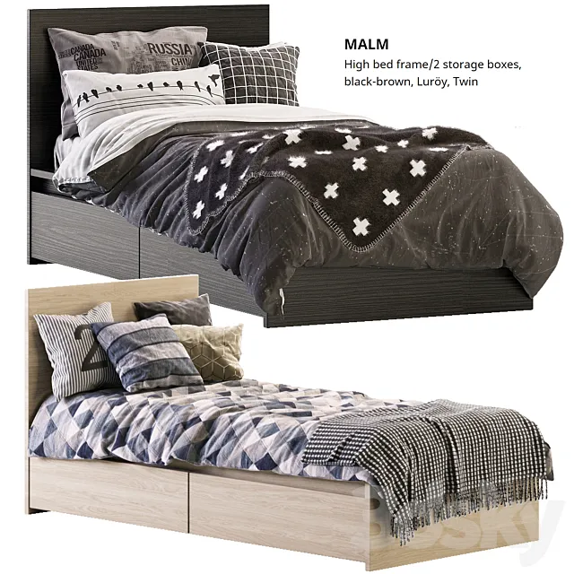 Children – Bed 3D Models – MALM IKEA; MALM IKEA beds