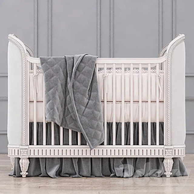 Children – Bed 3D Models – RH Belle Upholstered Crib (Antique Grey Mist)