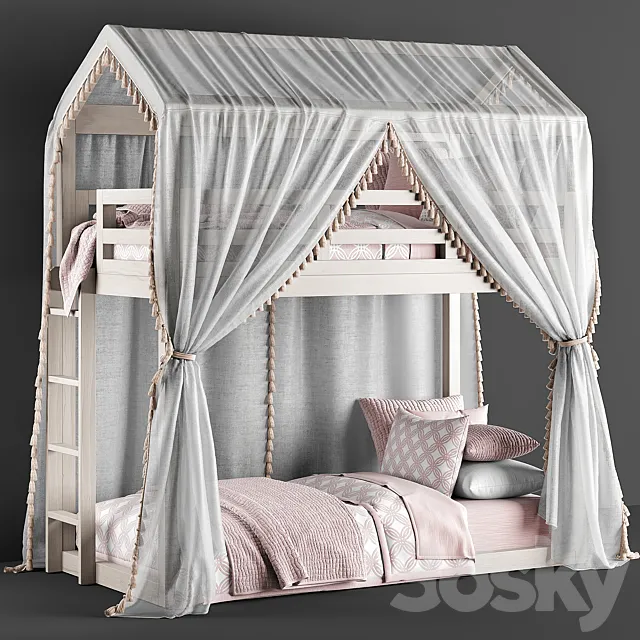 Children – Bed 3D Models – RH Cole House Bunk Bed 3d model