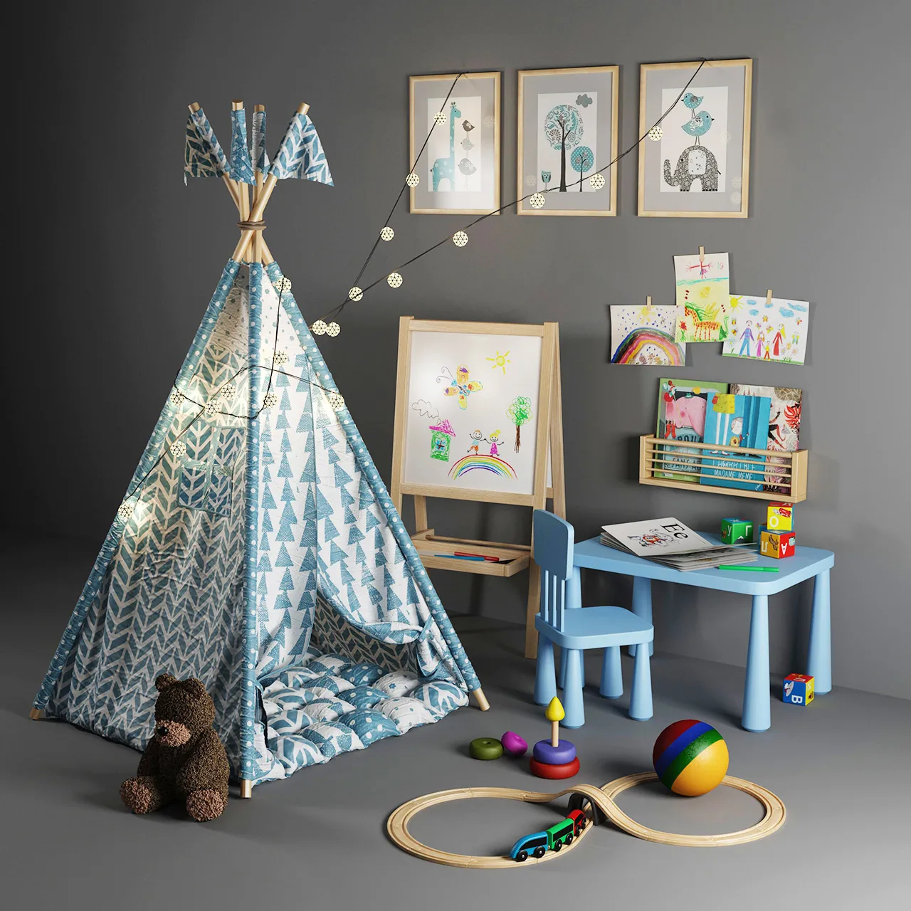 Children's tent-tepee 3DS Max - thumbnail 3