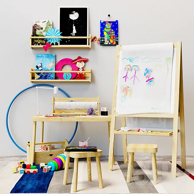 Children – Furniture 3D Models – Children’s decor easel Ikea