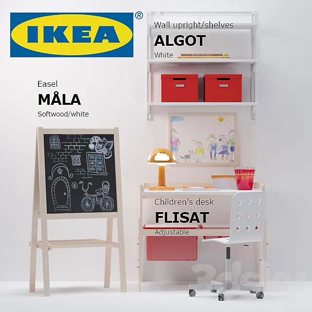 Children – Furniture 3D Models – IKEA set for children