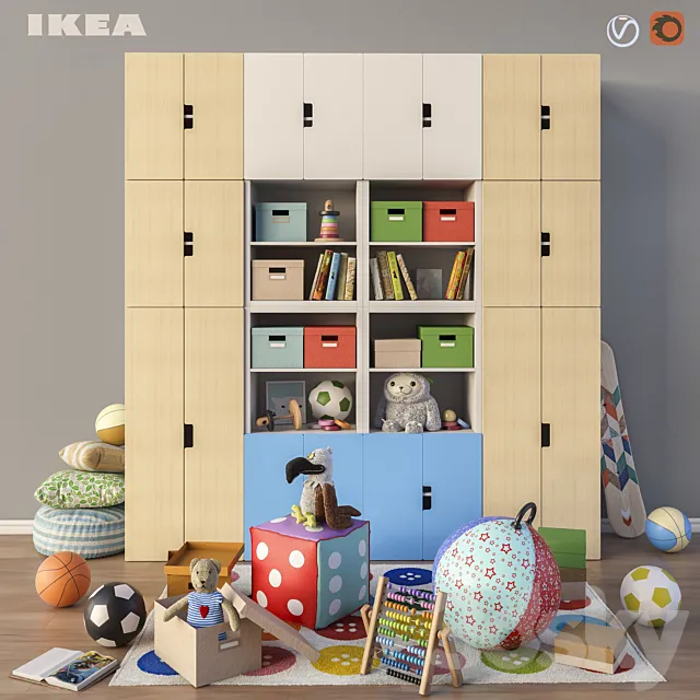 Children – Furniture 3D Models – Modular furniture; accessories and toys IKEA set 3